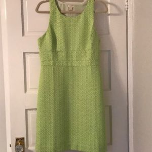J. Crew Neon Green Tweed Racer Back Dress